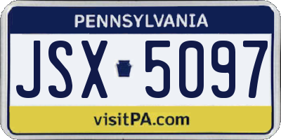 PA license plate JSX5097