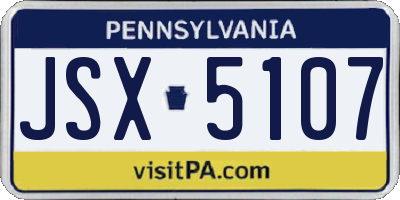 PA license plate JSX5107