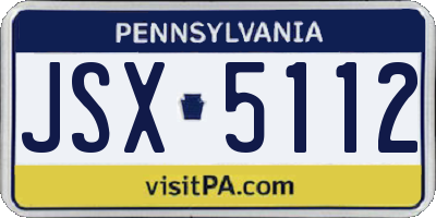 PA license plate JSX5112