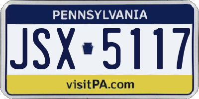 PA license plate JSX5117