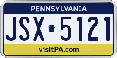 PA license plate JSX5121