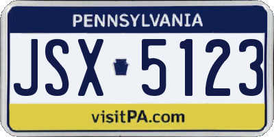 PA license plate JSX5123