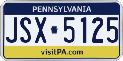 PA license plate JSX5125