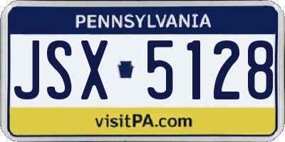 PA license plate JSX5128