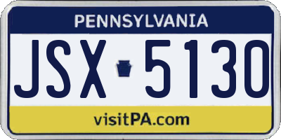 PA license plate JSX5130