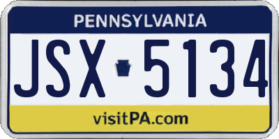 PA license plate JSX5134