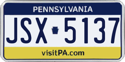 PA license plate JSX5137