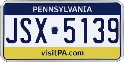 PA license plate JSX5139