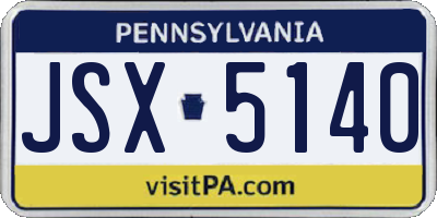 PA license plate JSX5140