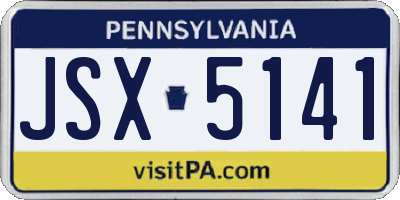 PA license plate JSX5141
