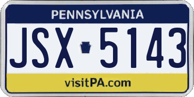 PA license plate JSX5143