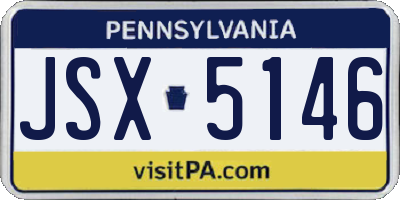 PA license plate JSX5146