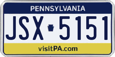 PA license plate JSX5151