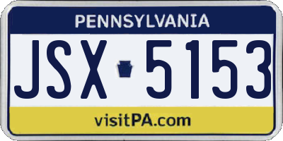 PA license plate JSX5153