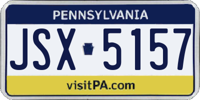 PA license plate JSX5157