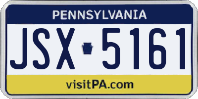 PA license plate JSX5161