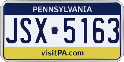 PA license plate JSX5163