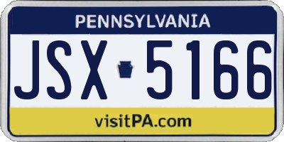 PA license plate JSX5166