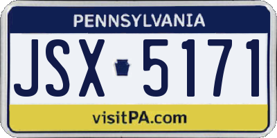 PA license plate JSX5171