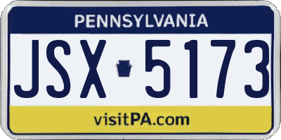 PA license plate JSX5173