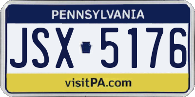 PA license plate JSX5176