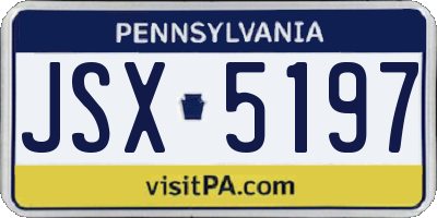 PA license plate JSX5197