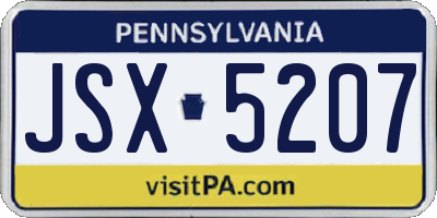 PA license plate JSX5207