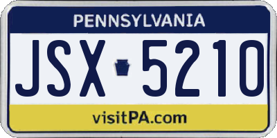 PA license plate JSX5210
