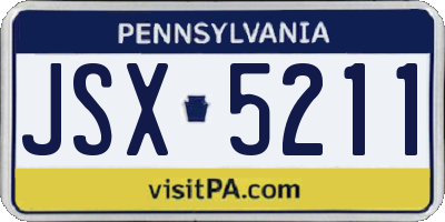 PA license plate JSX5211