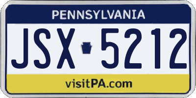 PA license plate JSX5212