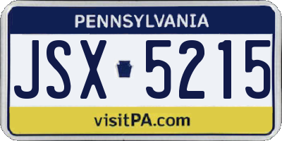 PA license plate JSX5215