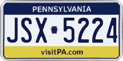 PA license plate JSX5224