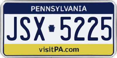 PA license plate JSX5225