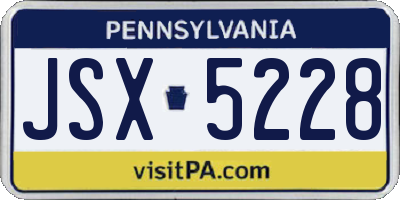 PA license plate JSX5228