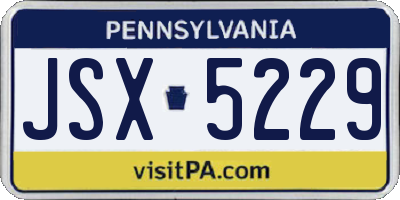 PA license plate JSX5229