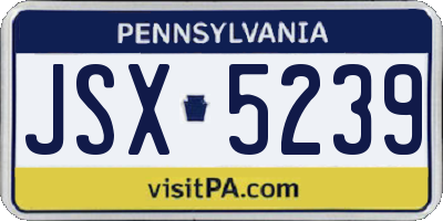 PA license plate JSX5239
