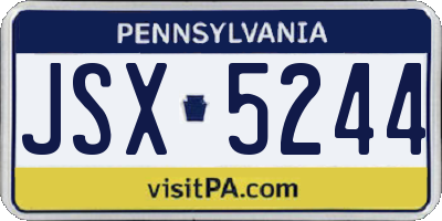 PA license plate JSX5244
