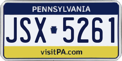 PA license plate JSX5261