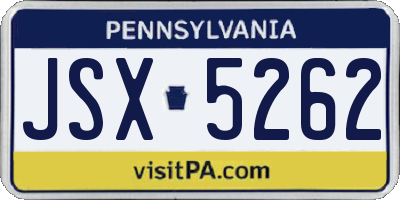 PA license plate JSX5262