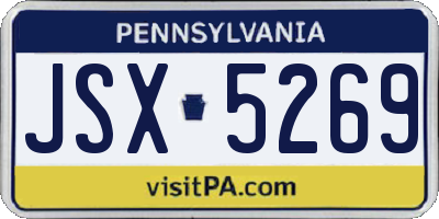 PA license plate JSX5269