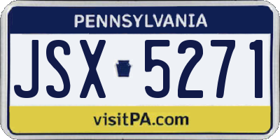 PA license plate JSX5271