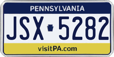 PA license plate JSX5282