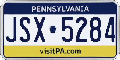 PA license plate JSX5284