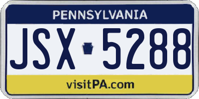 PA license plate JSX5288
