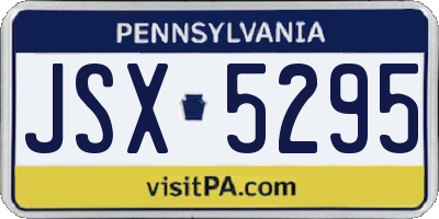 PA license plate JSX5295