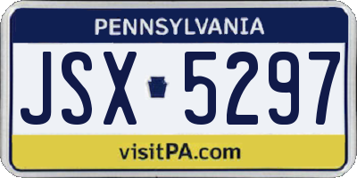 PA license plate JSX5297