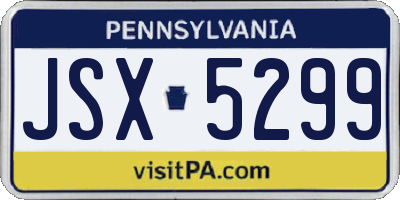 PA license plate JSX5299
