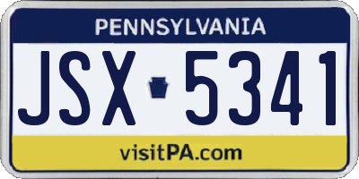 PA license plate JSX5341
