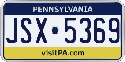 PA license plate JSX5369