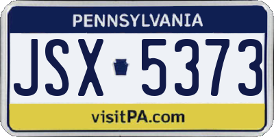 PA license plate JSX5373